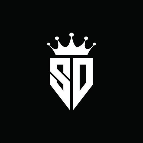 Sd Logo Monogram Emblem Style With Crown Shape Design Template 4284064
