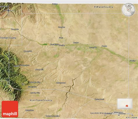 Satellite 3d Map Of Pueblo County