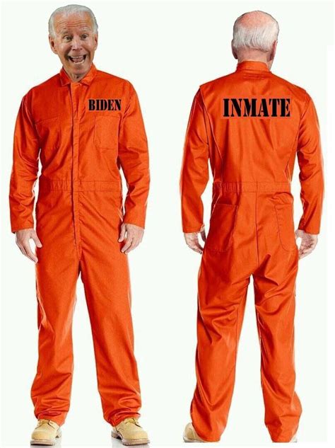 Joe Biden Jail Inmate Prisoner Orange Jumpsuit Costume Halloween Hi