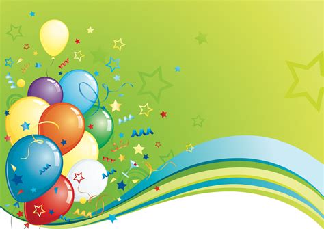 Free Download Birthday Party Balloons On Green Background De 14450