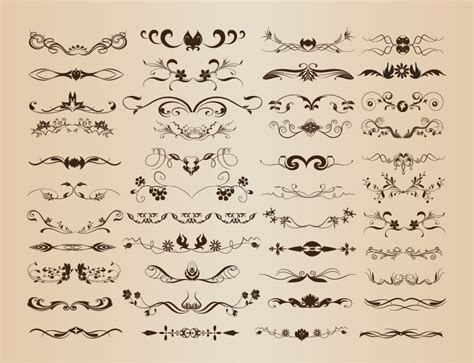 Vector Set For Ornate And Decoration Elements Free Vector Graphics