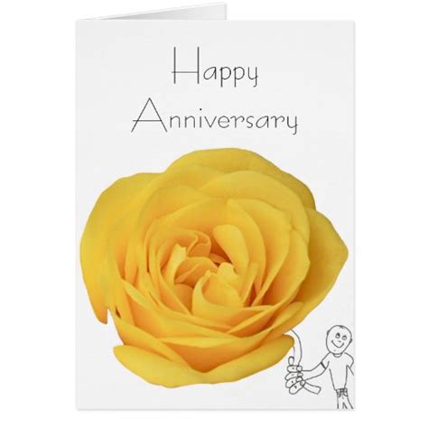 Happy Anniversary Yellow Rose Card Zazzle