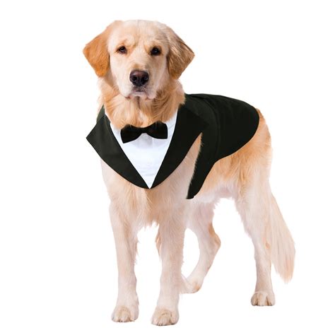 Kuoser Dog Tuxedo Dog Fromal Suit And Bandana Set Dog Wedding Suit For