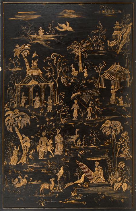 Black And Gold Chinoiserie Wood Panel With In 2021 Chinoiserie Wood
