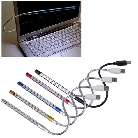 10 Led Flexible Usb Keyboard Light Night Lamp Portable Notebook Travel