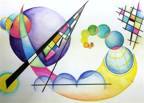 Wassily Kandinsky Non Objective Color Pencil And Watercolor Pencil