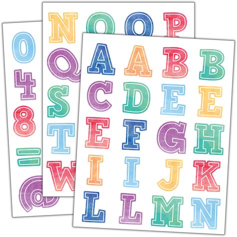 Watercolor Alphabet Stickers Tcr8196 Teacher Created Resources