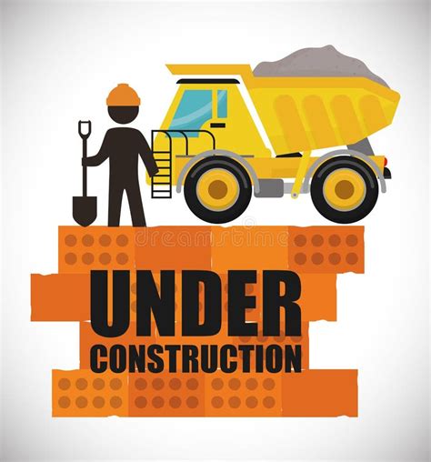 Under Construction Design Stock Vector Illustration Of Shovel 60471466