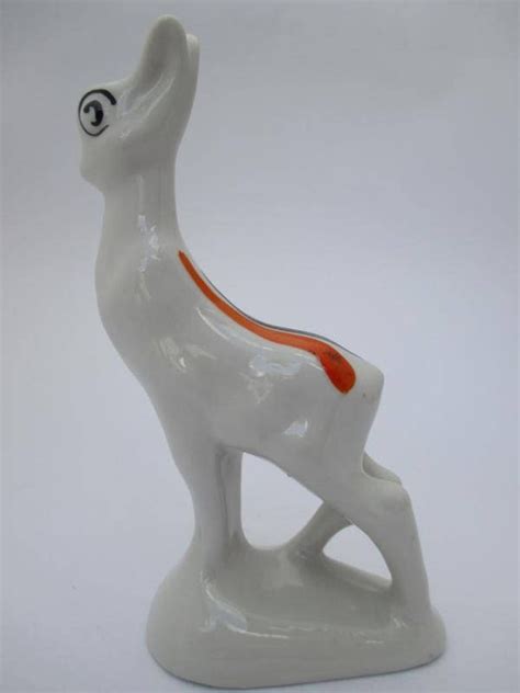 Vintage Deer Figurine Porcelain Fawn Art Deco Animal Doe Etsy