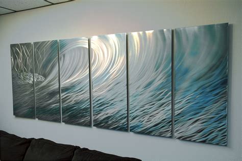 Wave 36x96 Abstract Metal Wall Art Contemporary Modern Decor