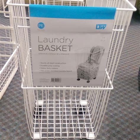 Product titlemind reader lightweight plastic hamper 60 liter/16 gallon, white laundry hamper. White Wire Laundry Hamper With Castors (1018) - Organise ...