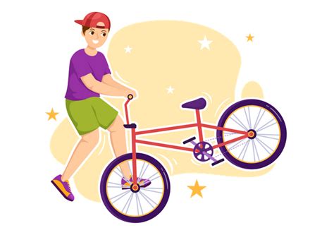 Best Premium Boy Doing Bmx Bicycle Stunt Illustration Download In Png