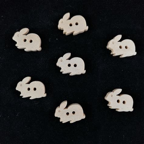 Sewing On Rabbit Button Animal Buttons 2 Holes Wood Kids Clothes Diy