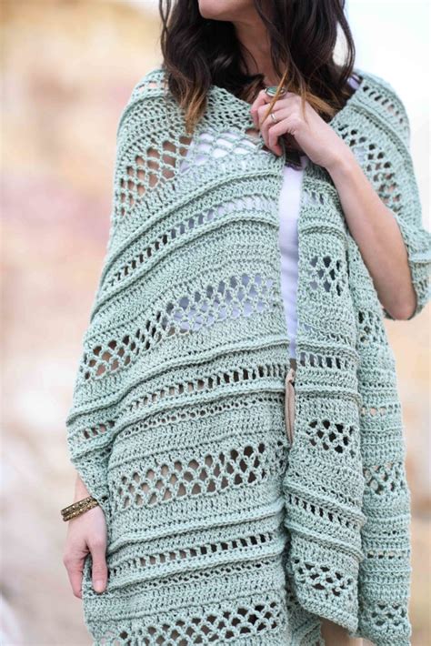 Light Crochet Shawl Summertide Wrap Pattern Mama In A Stitch