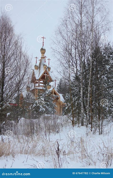 Russian Church In Forest In Winter Editorial Photography Image Of