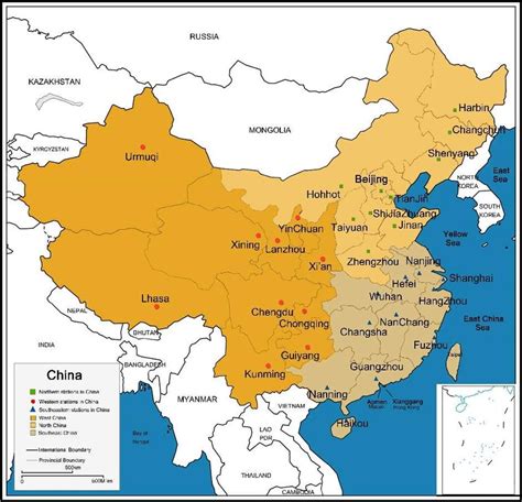 Locations Of 31 Provincial Capital Cities In China Locations Of 31