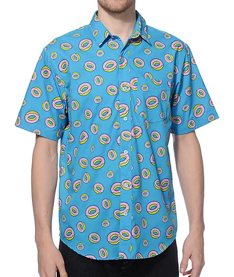 Odd Future All Over Donut Button Up Shirt Zumiez