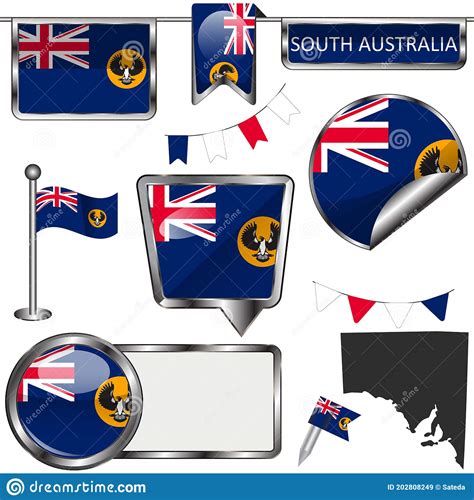 banderas de australia meridional australia australia ilustración del vector ilustración de