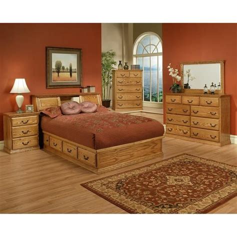 Traditional Oak Platform Bedroom Suite Cal King Size Platform Bedroom King Bedroom Sets