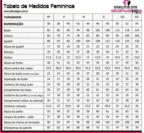 Tabelas De Medida Beleza Absoluta Tabela De Medidas Feminina Tabela De Medidas E Camisa