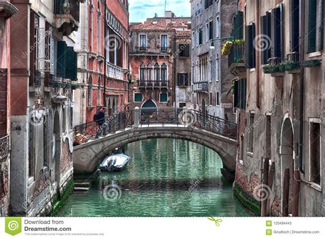 In The Old Town Of Venice In Italy Stock Image Image Of Houses