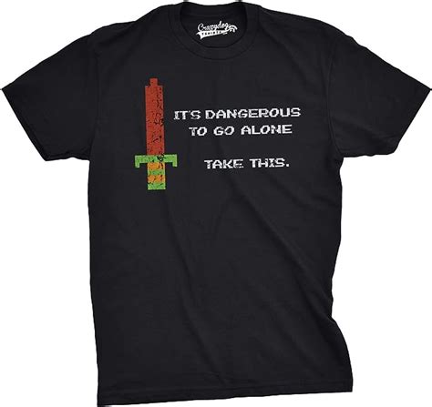 Mens Its Dangerous To Go Alone Take This Funny Nerdy Vintage Video Game