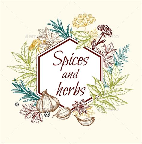 floral background with spices and herbs by artness graphicriver
