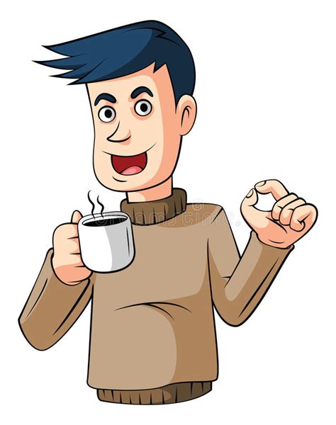 Man Drinking Coffeeeps Stock Vector Illustration Of