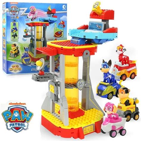 Paw Patrol Chase Skye Rubble Marshall Playset Mighty Lookout Tower With