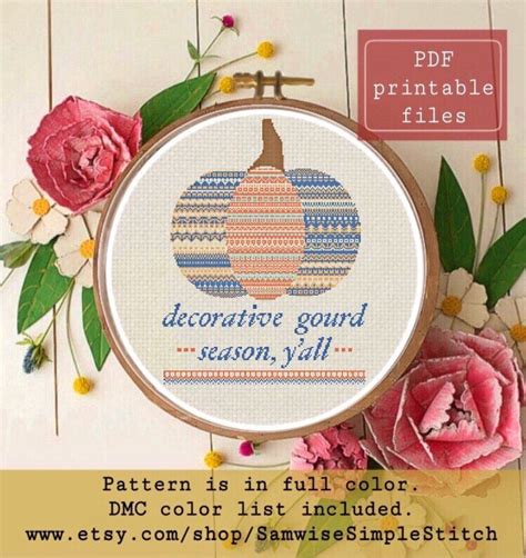 There is a pattern for every season and occasion. Decorative gourd season yall funny modern lace pumpkin ...