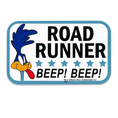 Road Runner Beep Beep Square Sticker Mooneyes English Edition