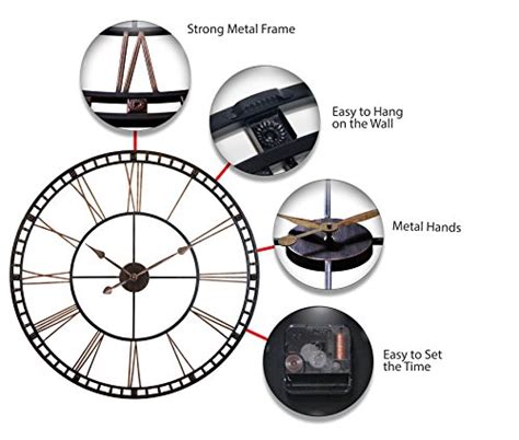Tower Xxl Wall Clock 40 Inch Open Face Wall Clock Infinity Instruments