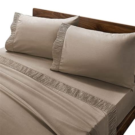 Bedsure California King Sheets Set Taupe Soft 1800 Bed Cal King Sheet
