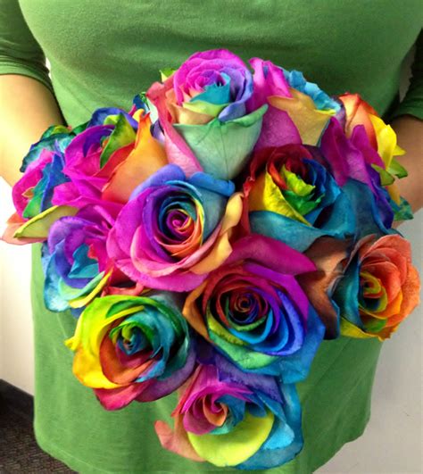 Tye Dyed Roses Wedding Bouquet Event Flower Arrangements Event