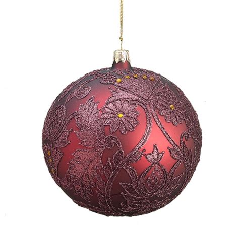 Glass christmas tree ornaments have decorated our christmas trees since victorian times. 4.75" Rich Elegance Matte & Glittered Burgundy Floral ...