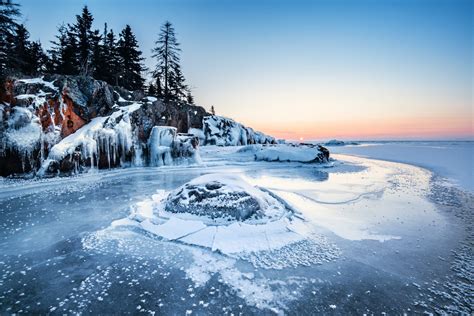 Deep Winter Shore Of Lake Superior Minnesota By Nance Knauer On