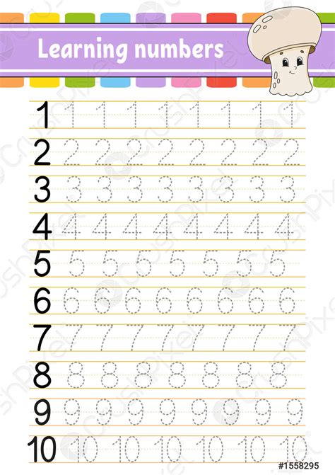 Learning Numbers For Kids Handwriting Practice Education Developing