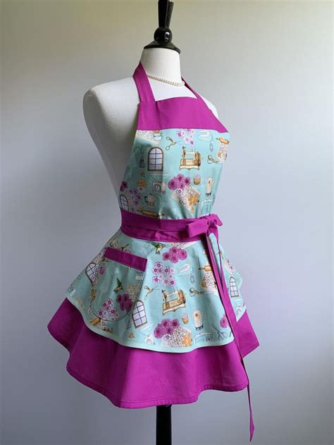 Womens Cute Full Kitchen Baking Apron With Pocket Etsy Unique