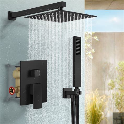 EVERSTEIN Shower Faucet Set 10 Inch Rain Shower Head System With