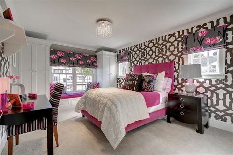Pink And Gray Bedroom Contemporary Girls Room Great Neighborhood