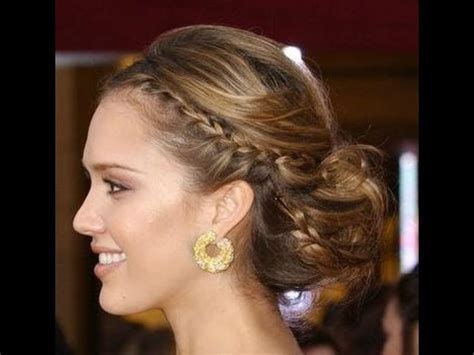 Coiffure femme carré coiffure maquillage coiffure facile coiffure et beaut. COIFFURE Le Chignon Tressé de Jessica Alba - YouTube