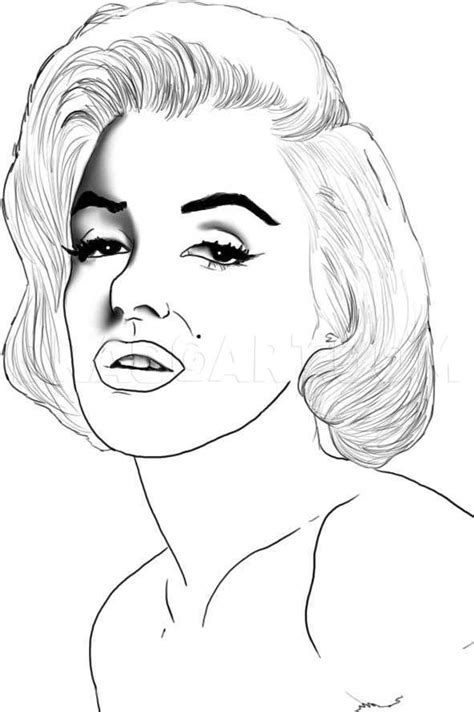 How To Draw Marilyn Monroe Step By Step Drawing Guide By Dawn