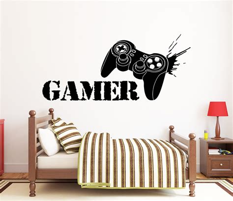 Gamer Wall Decal Video Games Wall Sticker Controller Wall Etsy Wall