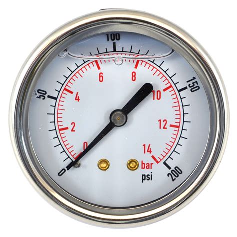 Hydraulic Pressure Gauge Glycerine Filled 0160 Psi And 011 Bar 63mm