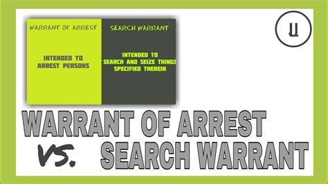 Difference Between Warrant Of Arrest And Search Warrant Youtube