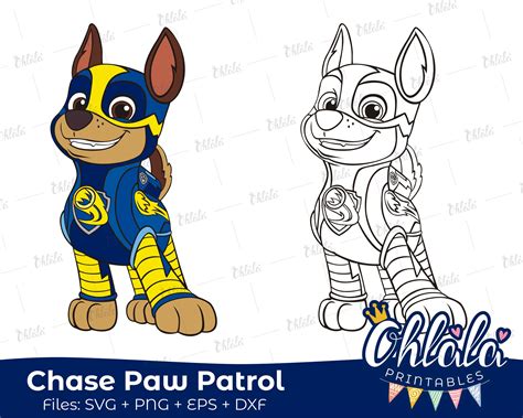 Mighty pups super paws pojazd chase'a to zabawka stworzona przez cenioną firmę spin master. Chase Paw Patrol Mighty Pups Clipart Character Movie SVG ...