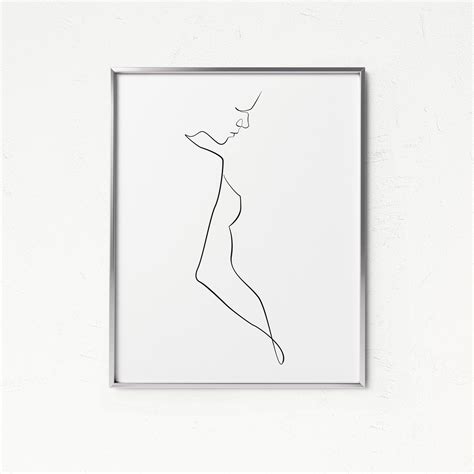 Nude Line Drawing Minimalist Abstract Nudeart One Line Art Etsy