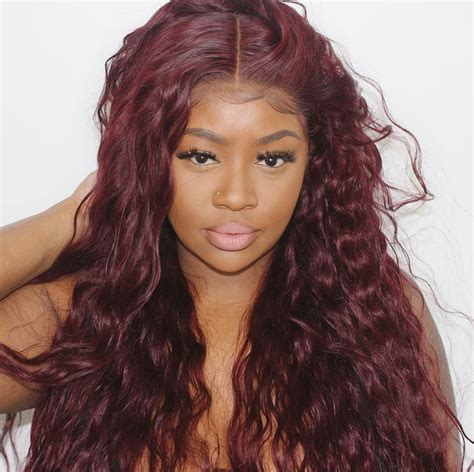 Thriving Hair Glueless Indian Virgin Human Hair 99j Dark Red Deep Wave 13×6 Hd Lace Front Wigs
