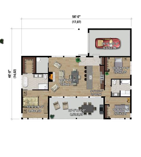Cabin Style House Plan 3 Beds 2 Baths 1484 Sqft Plan 25 4963
