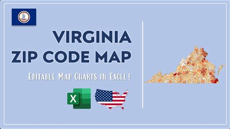 Virginia Zip Code Map In Excel Zip Codes List And Population Map Youtube